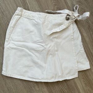 Women's White Wrap Skort